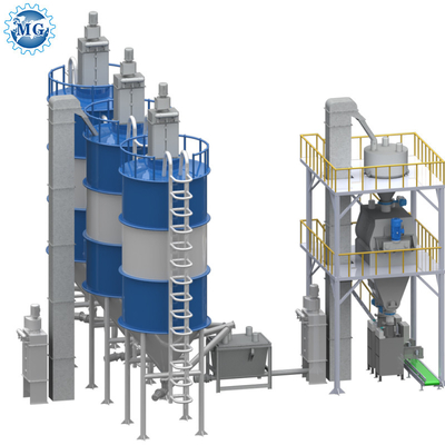 PLC intelligent 10-30 T/H Mélange à sec Poudre de mortier de la plante de mur de sable en caoutchouc mélangeur de ciment de sable en caoutchouc de céramique carreaux adhésif machine de fabrication de coulis