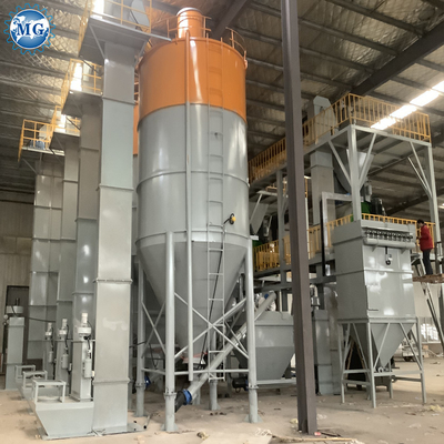 Ligne de production de mortier de machine adhésive de tuiles efficace avec alimentation et emballage automatique du matériau