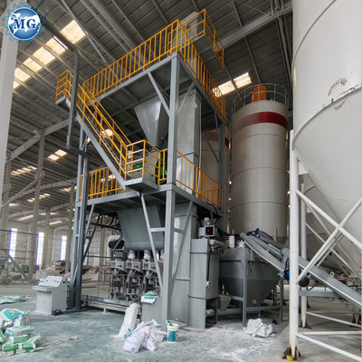 Ligne de production de mortier de machine adhésive de tuiles efficace avec alimentation et emballage automatique du matériau