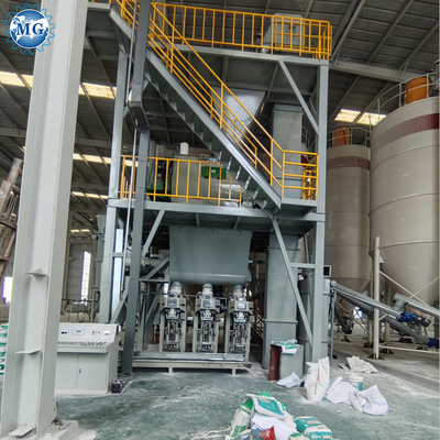 Ligne de production de mortier de machine adhésive de tuiles efficace avec alimentation et emballage automatique du matériau