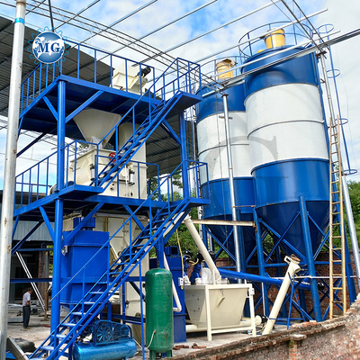Fabrication de mortier à poudre de mélange à sec de 10 à 30 t/h à haute performance avec machine de mélange à pagaie à double arbre ligne de production d'adhésifs pour mélangeurs de tuiles de ciment