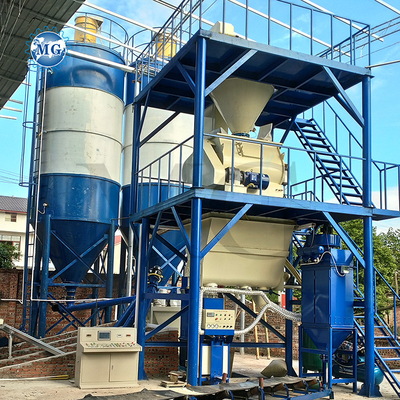 Fabrication de mortier à poudre de mélange à sec de 10 à 30 t/h à haute performance avec machine de mélange à pagaie à double arbre ligne de production d'adhésifs pour mélangeurs de tuiles de ciment