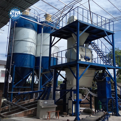 Fabrication de mortier à poudre de mélange à sec de 10 à 30 t/h à haute performance avec machine de mélange à pagaie à double arbre ligne de production d'adhésifs pour mélangeurs de tuiles de ciment
