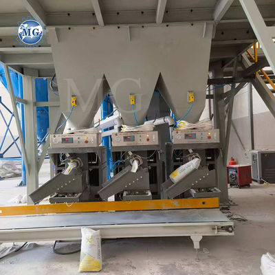 Ligne de production automatique d'emballage de mortier sec Plaquette murale en plâtre enduit de couche de sable mélangeur de ciment Carreaux adhésifs machine à faire de la colle