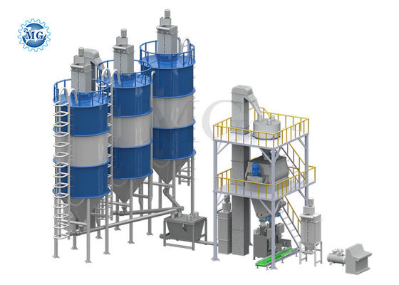 80-120kw machine automatique de mélange à sec de poudre de mortier de mélangeur de murs de plâtre de plâtre