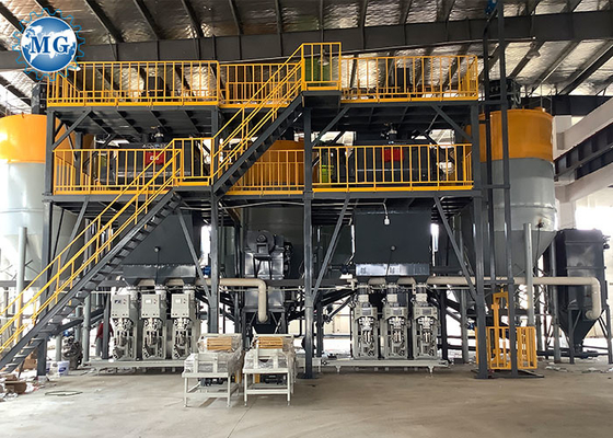 Usine de mélange de poudre de mortier sec avec machine d'emballage de ciment de sable