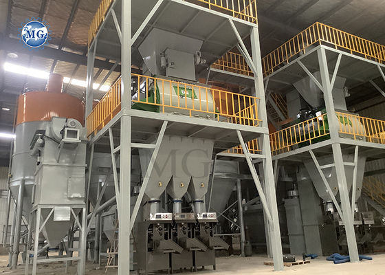 10-50 T / H mélange à sec poudre mortier usine de mur de pâte de couche éliminée mélangeur de carreaux adhésif machine de mélange de colle