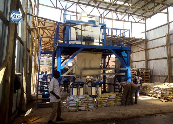 Ligne de production de mortier sec semi-automatique de 49KW, mélangeur de sable de gypse pour enduit mural, usine de fabrication d'adhésif pour carrelage à vendre