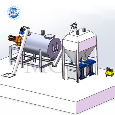Petite zone occupée 25m3 20kw usine de mélange de mortier en poudre sèche, enduit fin, mélangeur de plâtre, ligne de production de colle pour carrelage et coulis