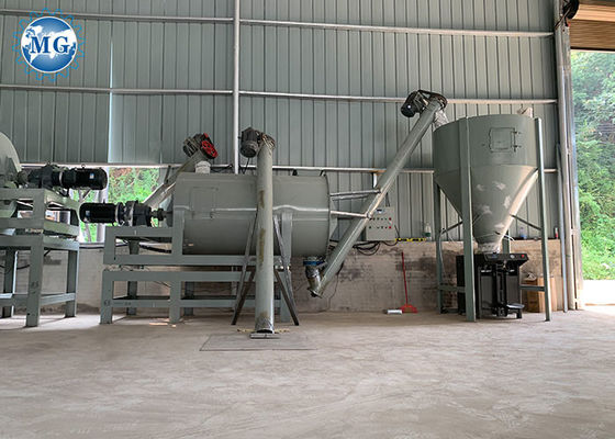 Ligne de production de mortier sec de type 2-6 t/h avec mélangeur à ruban spirale